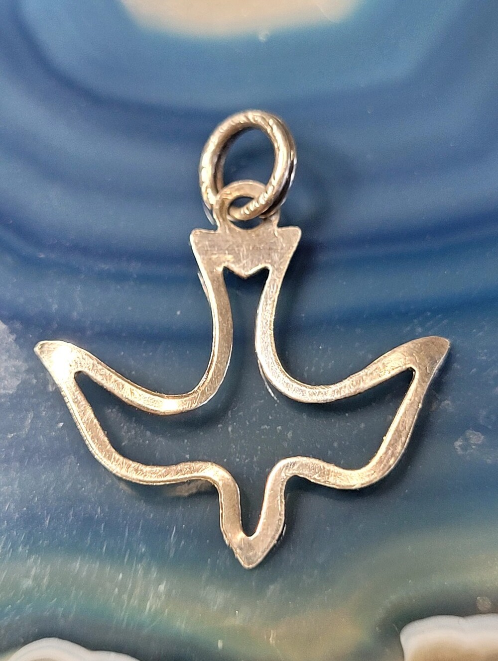 Sterling Silver Dove Pendant Charm - Silver